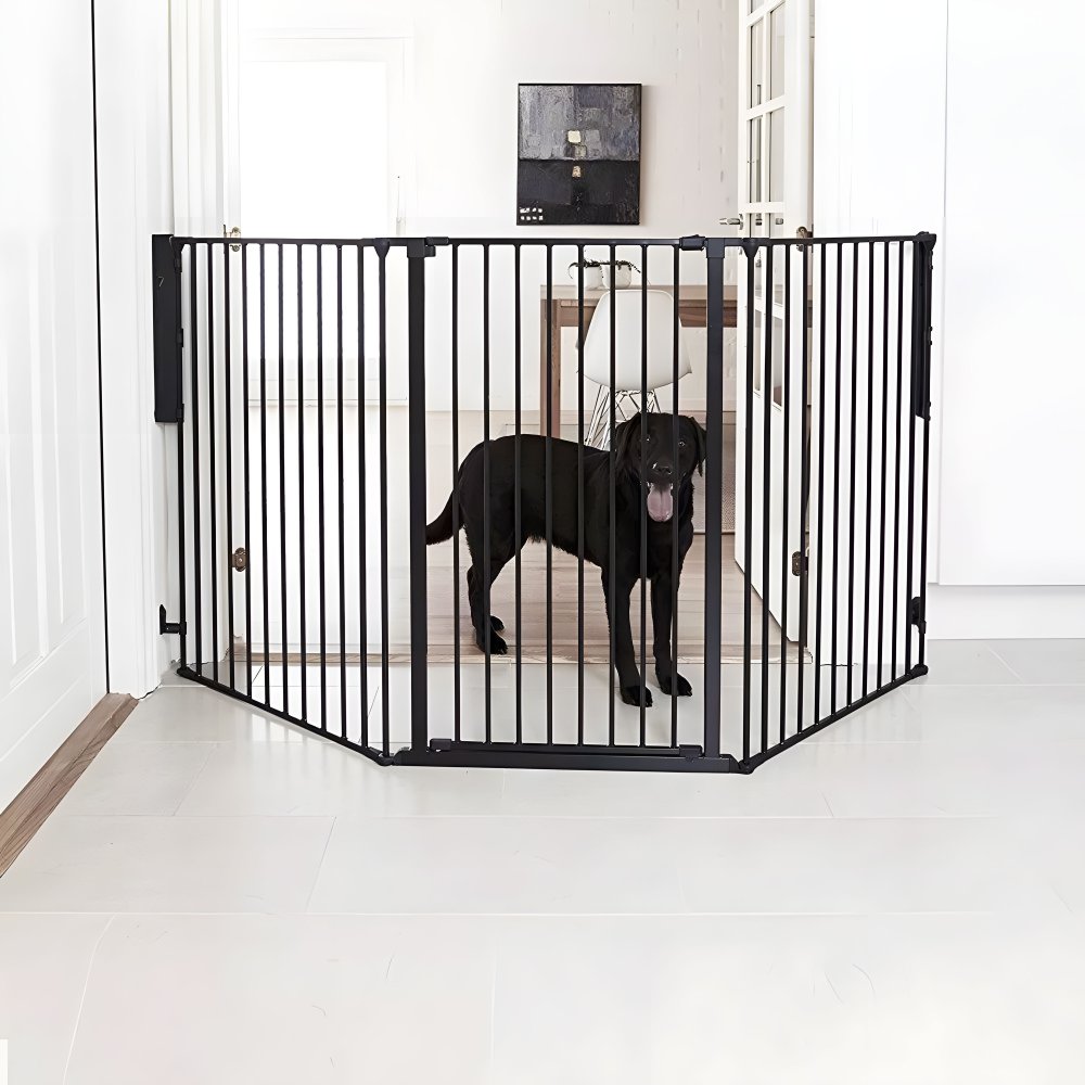 Metāla drošības barjera sētiņa bērniem 5 paneļi ECOTOYS, melna (1)