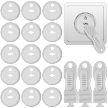 Bērnu Drošības Elektrības Rozešu Aizsargi 15 gab., Balti | Child Proof Plug Socket Covers Protectors