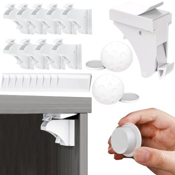 Magnētiskās drošības slēdzenes skapjiem 10 gab., baltas