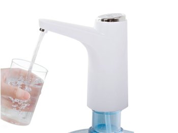 Automātisks, elektriskais, uzlādējams dzeramā ūdens pumpis 18,9L pudelēm Venden Eden, Balts | USB Electric Drinking Water Pump