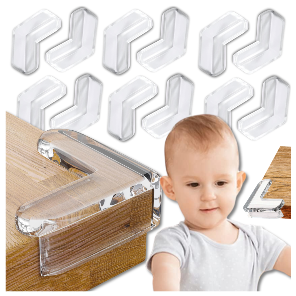 Stūru aizsargi mēbelēm Nicekids, 12 gab., L-veida, caurspīdīgi