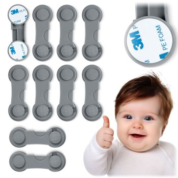 Drošības slēdzenes skapīšiem Ricokids 798301, 10 gab., pelēkas