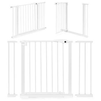 Drošības barjera kāpnēm un durvīm, regulējama 74–105 cm, tērauda, balta, ECOTOYS