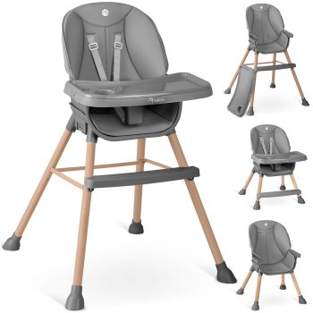 Barošanas krēsliņš Nukido Tilo 3-in-1, pelēks