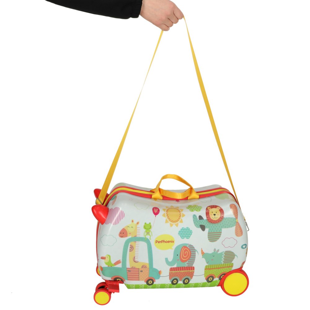 Bērnu ceļojumu soma ar riteņiem, koferis, čemodāns-sēdeklis, Zoo | Kids Travel Luggage Bag Ride On Suitcase (2)