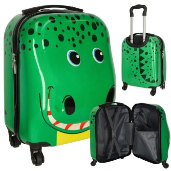 Bērnu ceļojumu soma ar riteņiem, koferis, čemodāns, Krokodils | Kids Travel Luggage Bag Ride On Suitcase