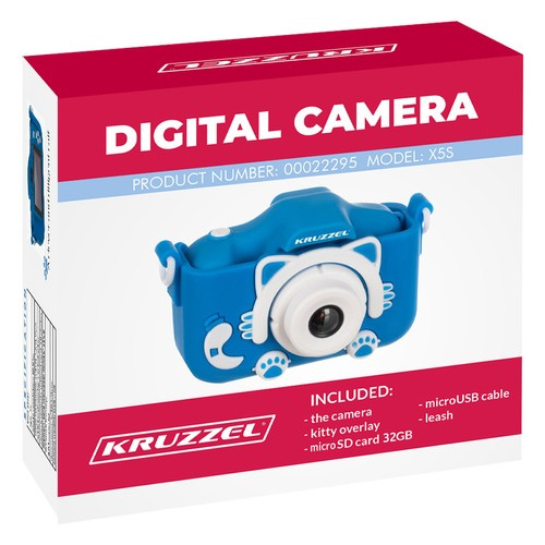 Kruzzel bērnu digitālā kamera Full HD ar 32GB karti AC22295, zila (0)