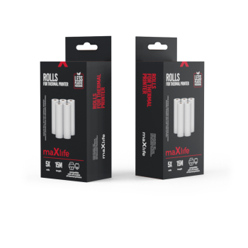 Termopapīra ruļļi Maxlife termoprinterim MXTP-100 5 gab. komplekts