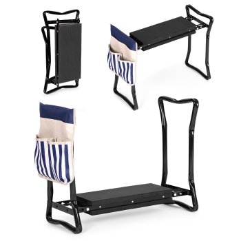 Saliekams dārza ceļu paliktnis un krēsls 2-in-1, zils