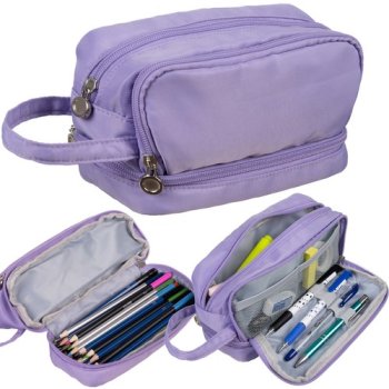 Maaleo 24518 Četru nodalījumu atlokāms skolas penālis, Violets | Four-compartment Extendable Pencil Case
