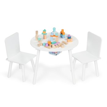 Bērnu mēbeļu komplekts ECOTOYS galdiņš un 2 krēsli ar mantu glabātuvi WH135