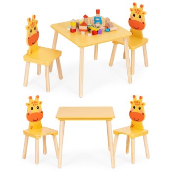 Bērnu mēbeļu komplekts ECOTOYS: galdiņš un 2 krēsli Žirafe