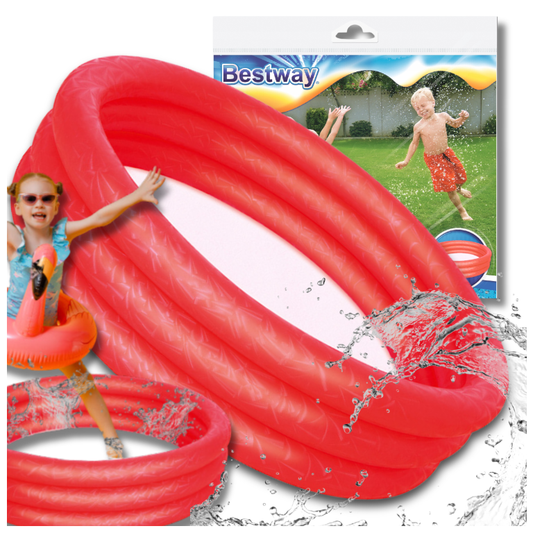 Bestway 51025 piepūšams bērnu baseins, sarkans | Inflatable Children's Wading Pool