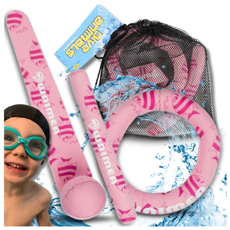 Grimstošās rotaļlietas nirtšanai WAIMEA, peldēšanas apmācībai, rozā