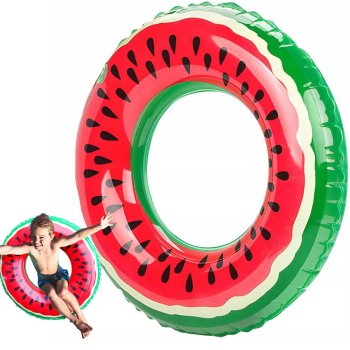 Liels piepūšamais peldriņķis bērniem un pieaugušajiem, arbūza raksts, 70 cm