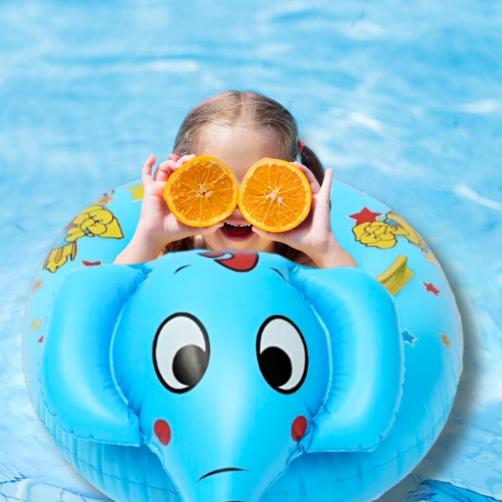 Bērnu piepūšamais peldriņķis ar sēdekli - Zilonītis I Children's Inflatable Swim Ring with Seat - Elephant (2)