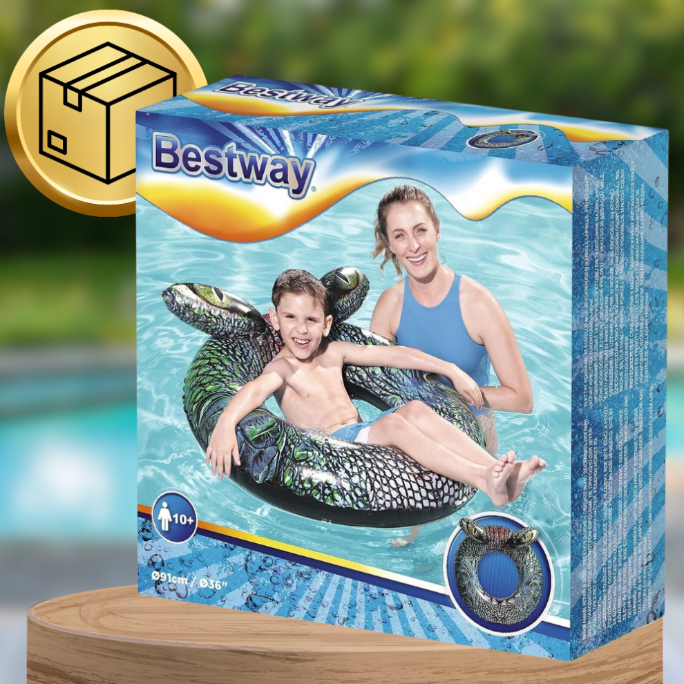 Bestway 36122 Piepūšamais peldēšanas ritenis Krokodils, 91cm | Inflatable Swimming Wheel (2)