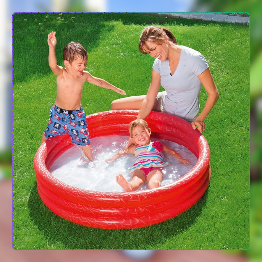 Bestway 51025 piepūšams bērnu baseins, sarkans | Inflatable Children's Wading Pool (3)