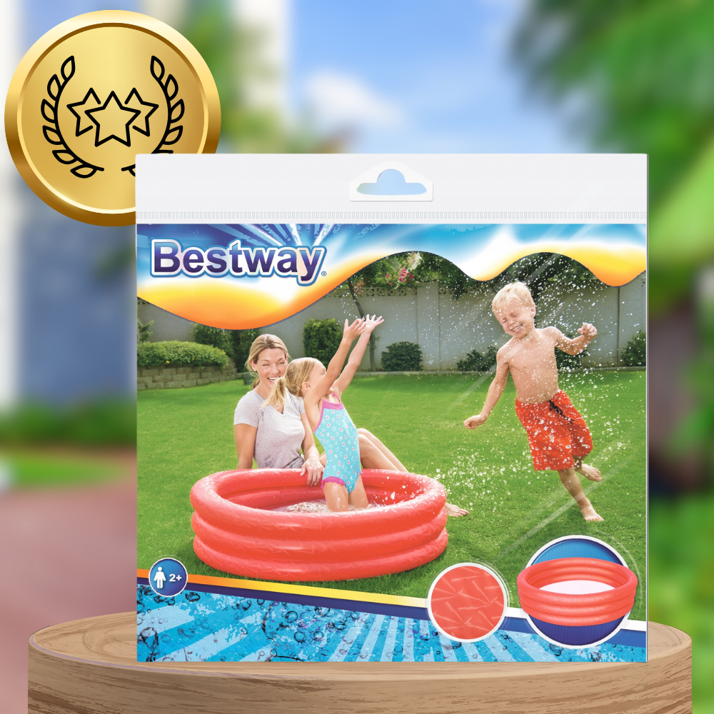 Bestway 51025 piepūšams bērnu baseins, sarkans | Inflatable Children's Wading Pool (7)