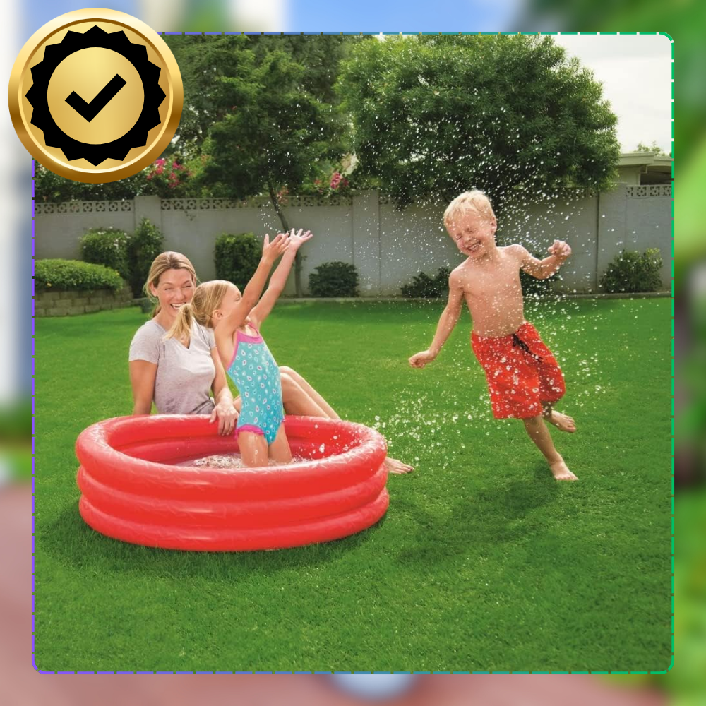 Bestway 51025 piepūšams bērnu baseins, sarkans | Inflatable Children's Wading Pool (8)