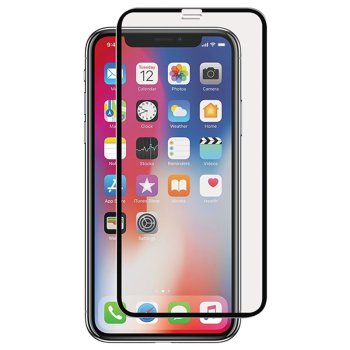 5D aizsargstikls Apple iPhone XR / 11 6.1", melns pilna pārklājuma (Tempered Glass)