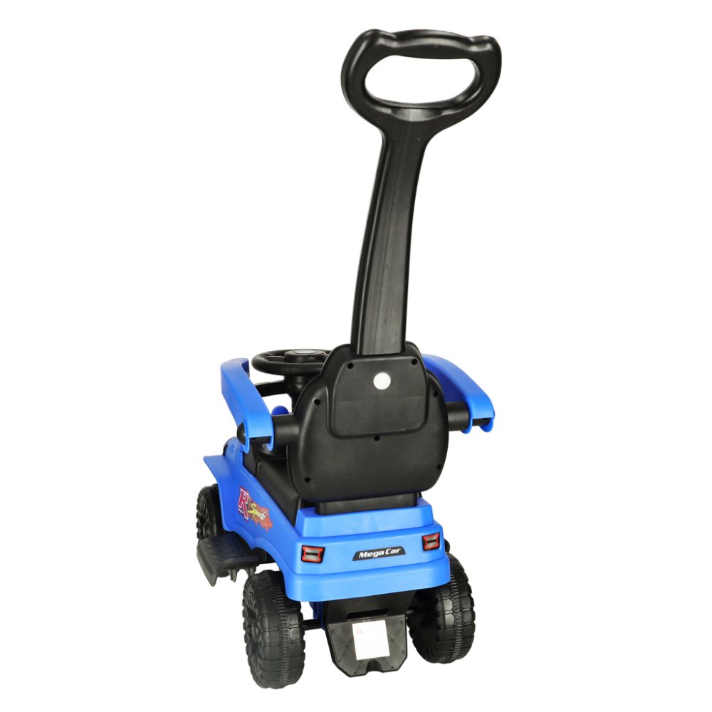 Bērnu stumjamā mašīna ar rokturi, skrejmašīna ar skaņas un gaismas efektiem, Zils | Kid's Step Car with Parent... (1)