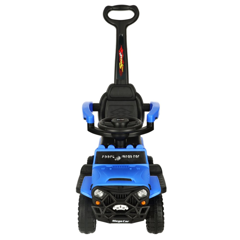 Bērnu stumjamā mašīna ar rokturi, skrejmašīna ar skaņas un gaismas efektiem, Zils | Kid's Step Car with Parent... (2)