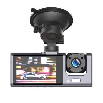 Videoreģistrators XO XJ03 ar 3 kamerām priekšā un aizmugurē Full HD, melns