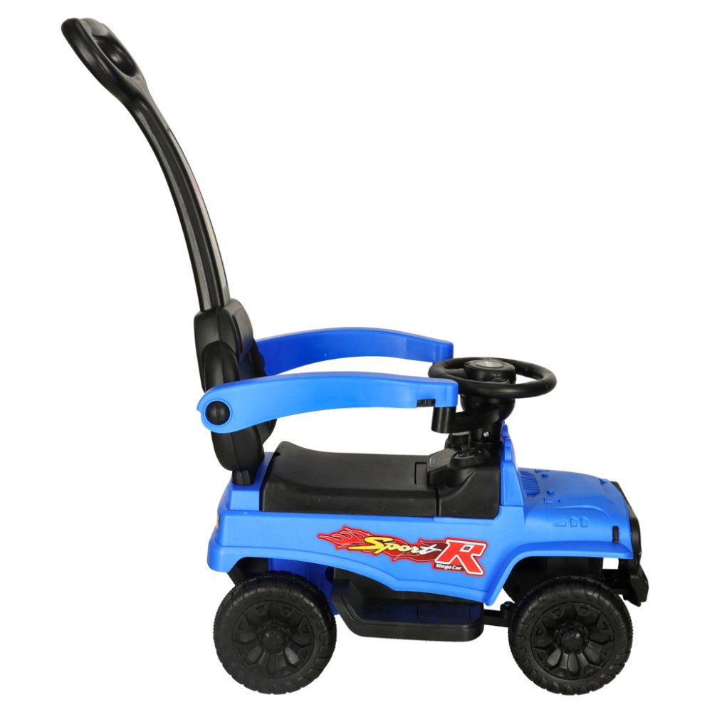 Bērnu stumjamā mašīna ar rokturi, skrejmašīna ar skaņas un gaismas efektiem, Zils | Kid's Step Car with Parent... (0)