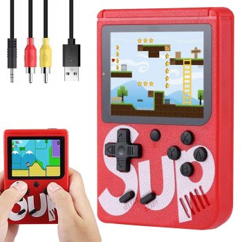 Retro Mini Portatīvā Konsole, 400 Spēles, 3.0" Ekrāns, TV Savienojums, Sarkana | Mini Console Portable, Retro...
