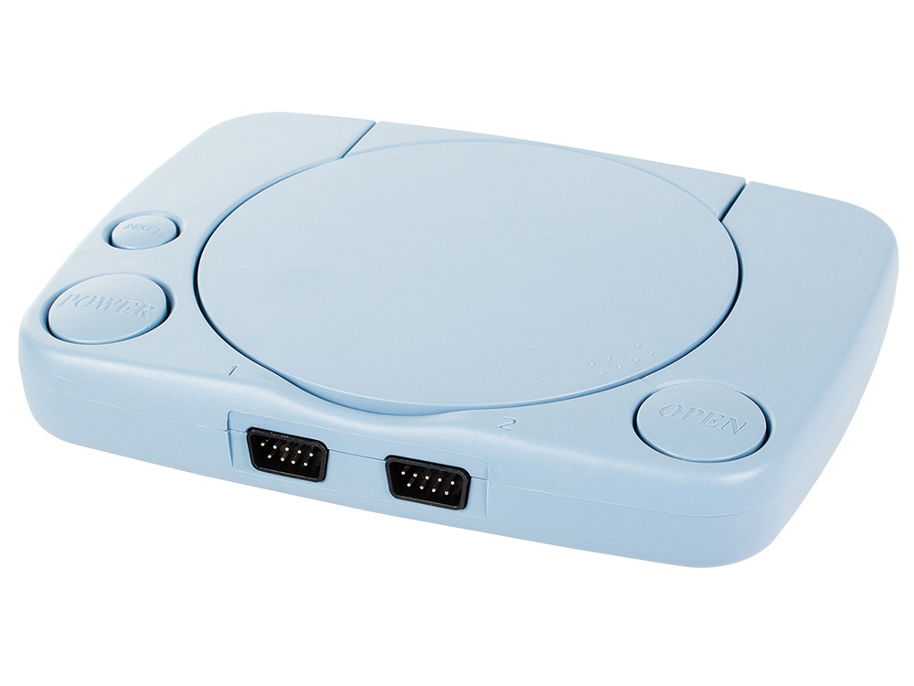 Retro spēļu konsole ar 9999 spēlēm, 2 pultis un pistole, zila (3)