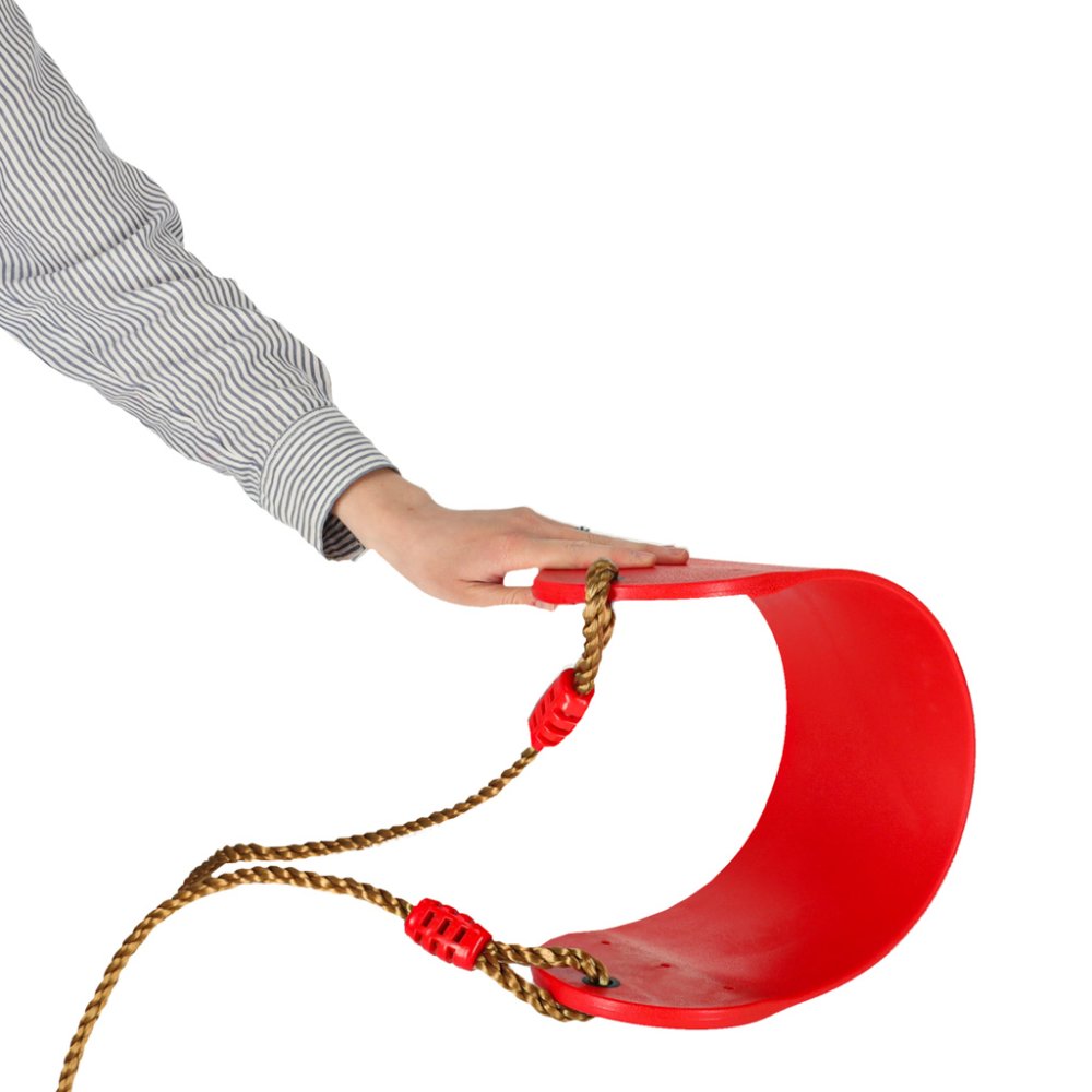 Izturīgas plakanas dārza šūpoles bērniem ar regulējamām virvēm, sarkanas (1)