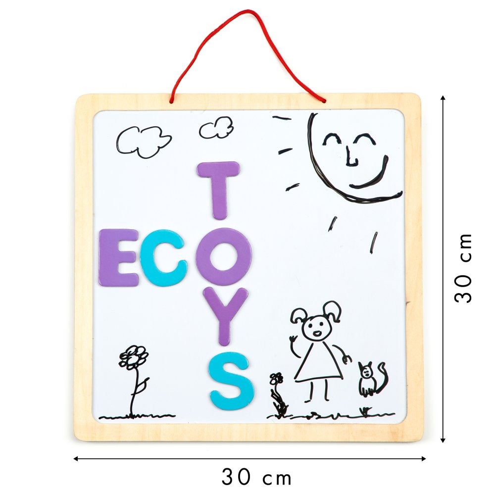 ECOTOYS 3-in-1 izglītojošā magnētiskā tāfele ar burtiem (3)