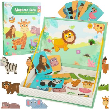 Magnētiski izglītojošs radošais dēlis bērniem ar dzīvnieku figūriņām, 26x19cm | Magnetic Educational Creative...