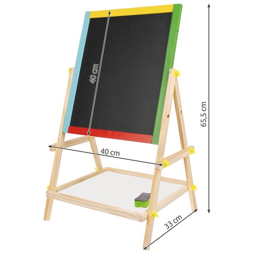 Koka divpusējā bērnu tāfele Kruzzel 23546, markieriem, krītiņiem, flomasteriem | Wooden double-sided board (1)