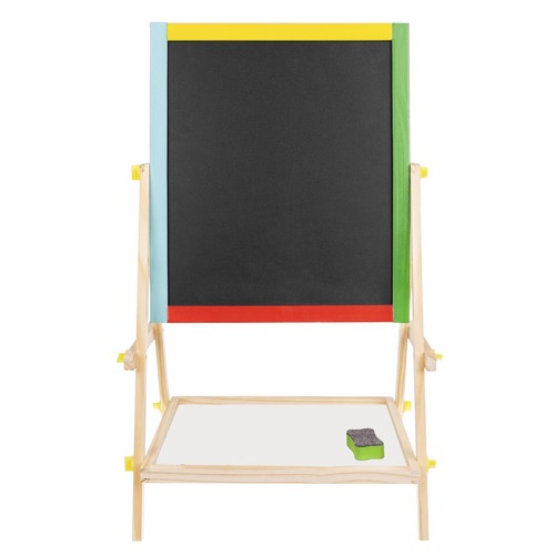 Koka divpusējā bērnu tāfele Kruzzel 23546, markieriem, krītiņiem, flomasteriem | Wooden double-sided board (2)