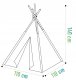 Bērnu Spēļu Tipi Stila Telts Māja Paviljons Vigvams, Pelēks | Teepee Style Kids Play Tent House Wigwam