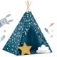 Telts bērniem ar apgaismojumu Nukido, Zila l Tepee Tent for Children with Lights