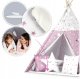 Nukido Bērnu Tipi Telts Vigvams ar Apgaismojumu, Rozā zvaigznes | Children Tent Tipi with Lights