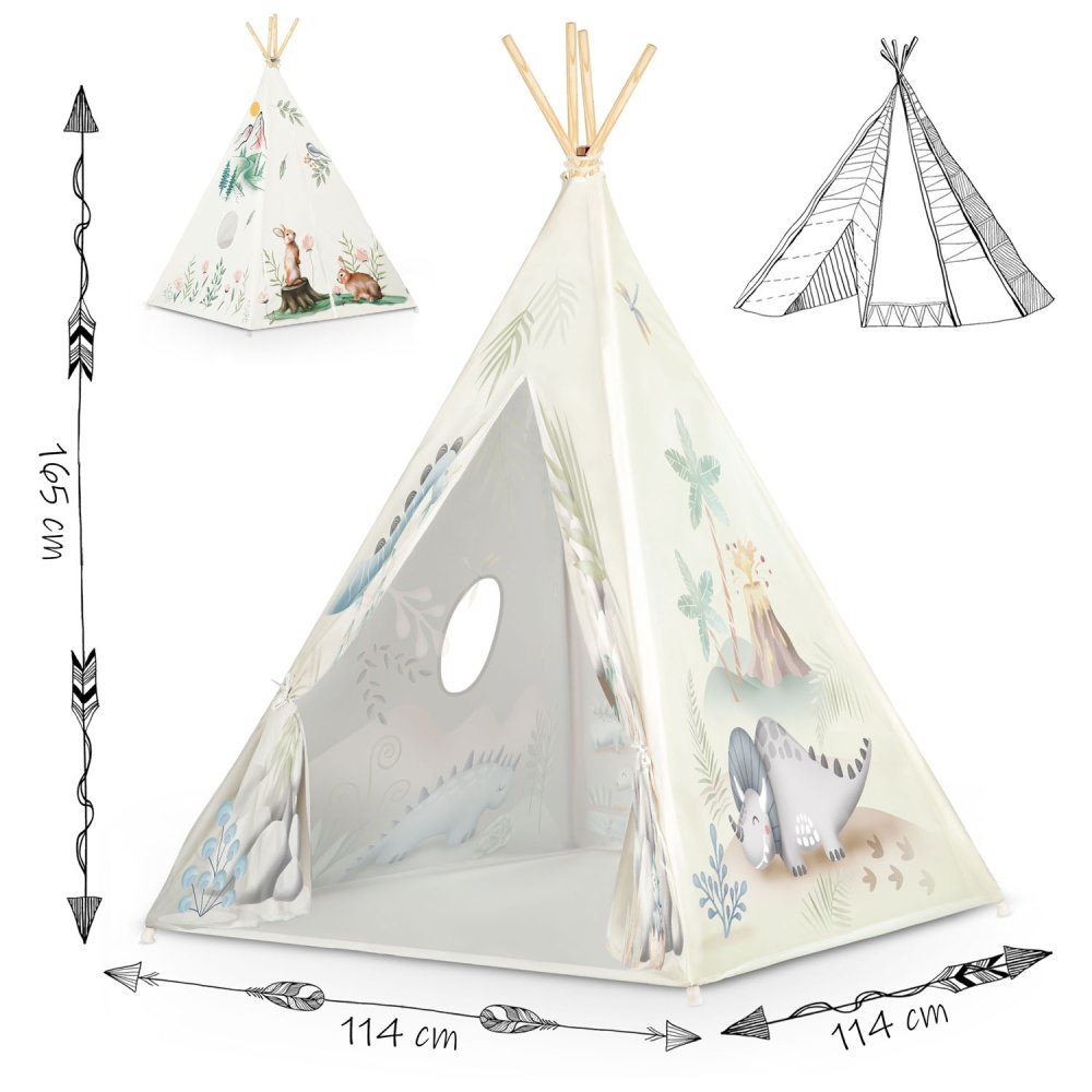 Nukido telts bērniem - dinozauri | Tipi Tent for Children (3)