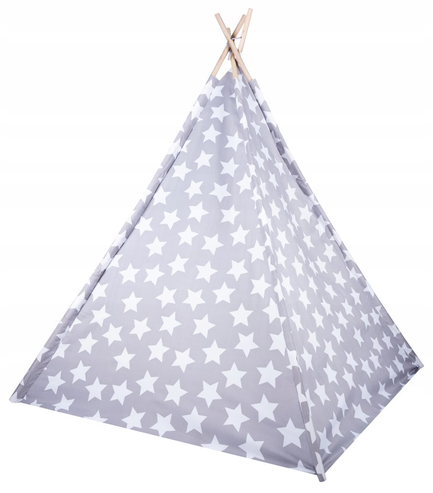 Bērnu Spēļu Tipi Stila Telts Māja Paviljons Vigvams, Pelēks | Teepee Style Kids Play Tent House Wigwam (7)