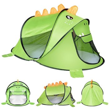 Saliekamā telts bērniem House Garden Green Dinosaur