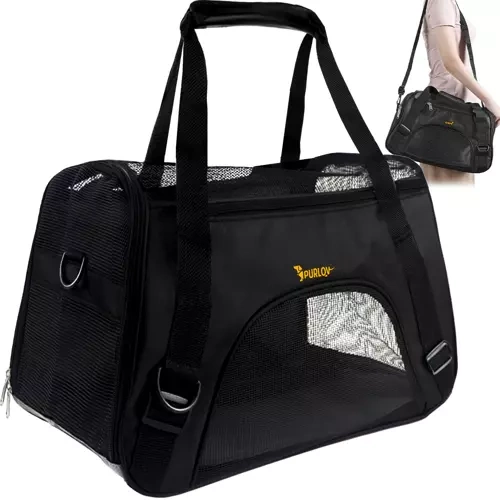Suņu, kaķu, dzīvnieku pārnesāšanas transportēšanas soma, Melns | Cat Dog Carrier Bag