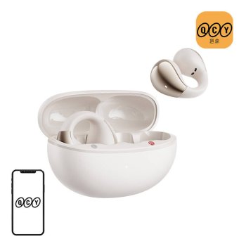 OWS QCY Crossky C30 austiņas ar klipsi IPX4 Bluetooth 5.4 - baltas