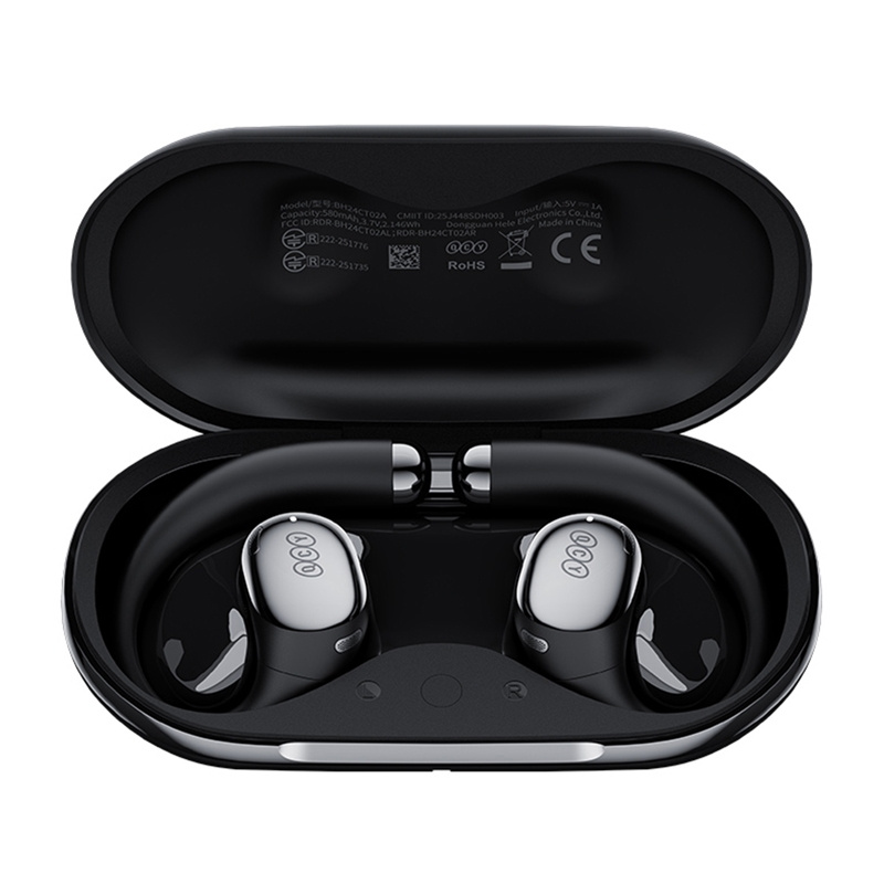 OWS QCY Crossky R70 LDAC IPX5 austiņas ar ausu āķiem – melnas (2)