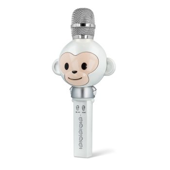 Karaoke mikrofons bērniem Maxlife Animal MX-100 ar Bluetooth skaļruni, balts