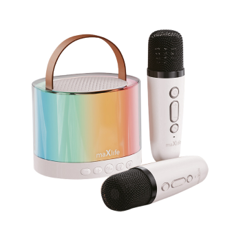 Maxlife MXKS-200 Karaoke Komplekts Mikrofons + Bezvadu Skaļrunis, Balts | Borofone Karaoke Set Microphone + Wireless...