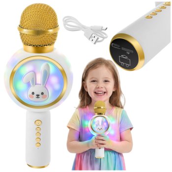 Bezvadu karaoke mikrofons bērniem Izoxis 27047 ar Bluetooth skaļruni, balts