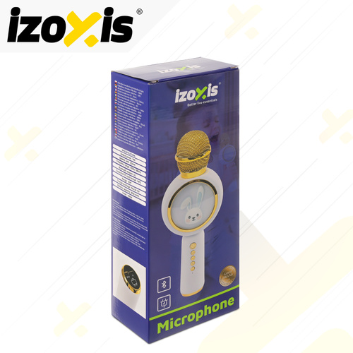 Bezvadu karaoke mikrofons bērniem Izoxis 27047 ar Bluetooth skaļruni, balts (0)
