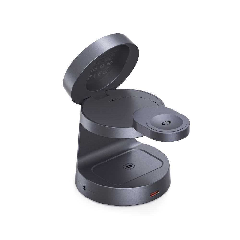 Tech-Protect QI2.2-25W-A48 3in1 magnētiskā bezvadu lādētājs – tumši zils | Wireless Inductive Charger (3)